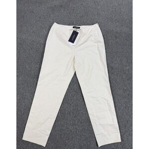 Lafayette 148 New York Pants Womens 4 White Stretch Twill Ankle Slim Trousers